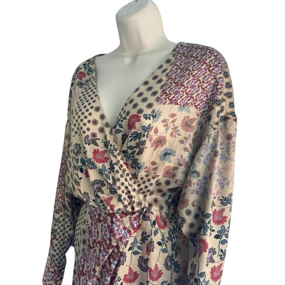 Zara Woman's Sz XS Patchwork Macedonia Faux Wrap Romper Dress NWT - Picture 4 of 15